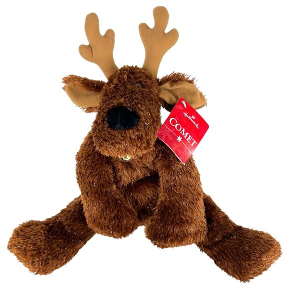 Hallmark Comet Plush Reindeer Stuffed Animal Brown With Antlers Christmas Floppy - Picture 1 of 9
